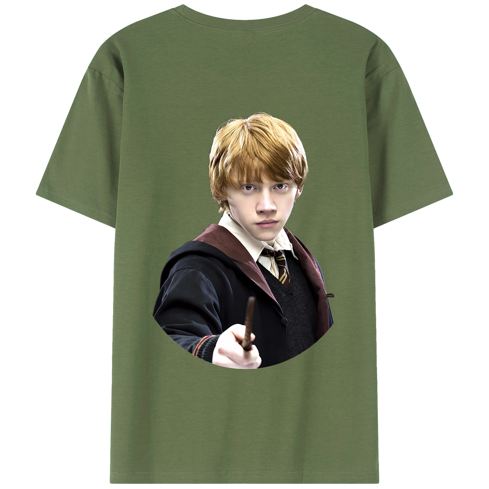 （画像用） Harry Potter ハリー・ポッターシリーズ 綿100％ メンズ半袖Tシャツ（バックプリント） 通気性